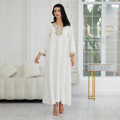 Muslim Women's Wear Fashion Stitching Lace Abaiya Robe